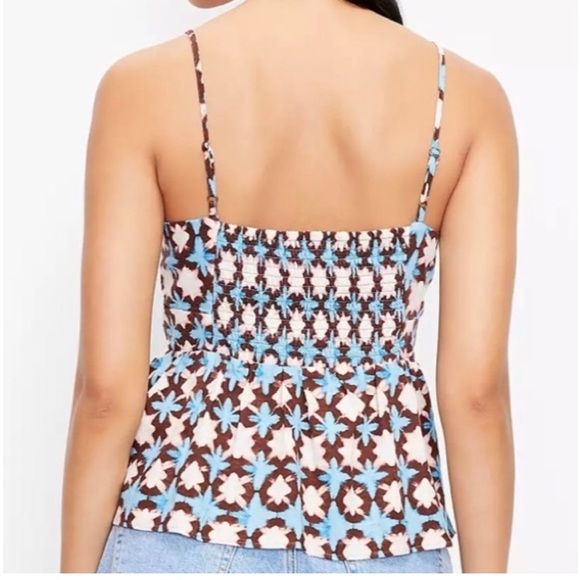 NWT Loft-Sunwashed Floral Peplum Top Size small - Picture 2 of 5